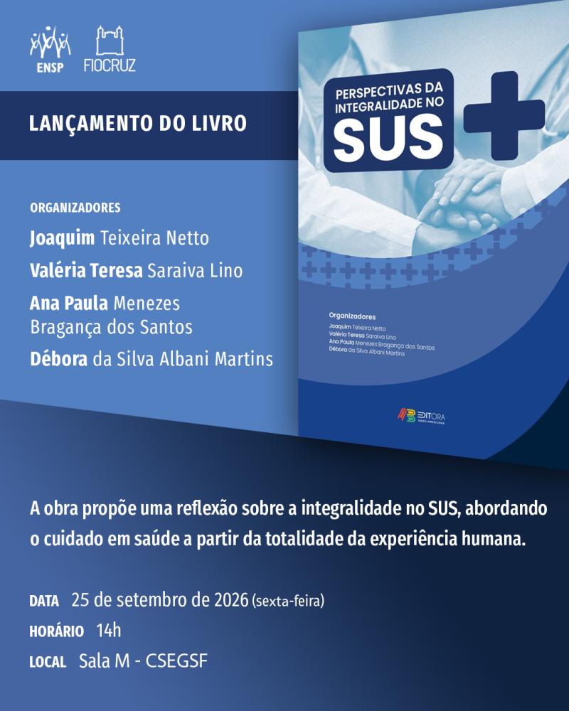 Card de divulgação do livro, contendo as principais informações do evento