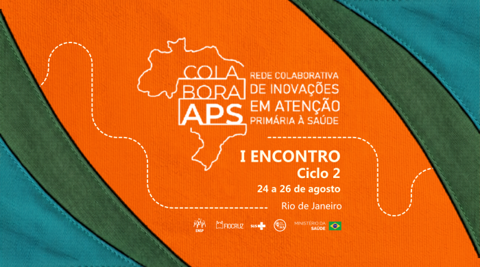 card em laranja e verde com data e local do encontro da Rede ColaboraAPS