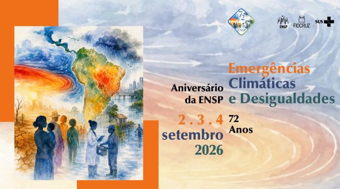 aquarela utilizada no card comemorativo dos 72 anos da ENSP/Fiocruz
