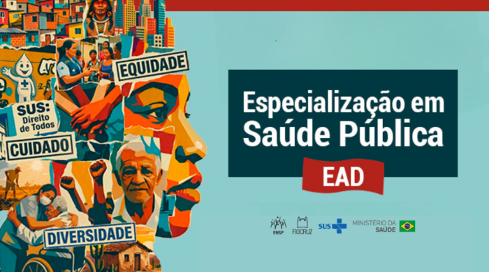 imagem com identidade visual do curso de Saúde Pública EAD